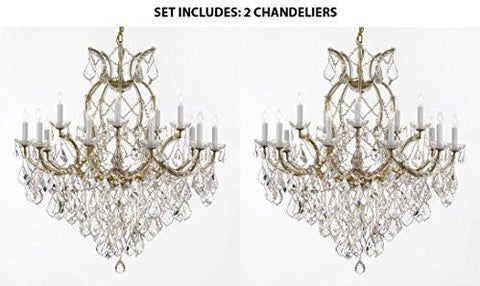 Set Of 2 - Maria Theresa Chandelier Crystal Lighting Chandeliers H38" X W37" - 2Ea-1/21510/15+1 A500-