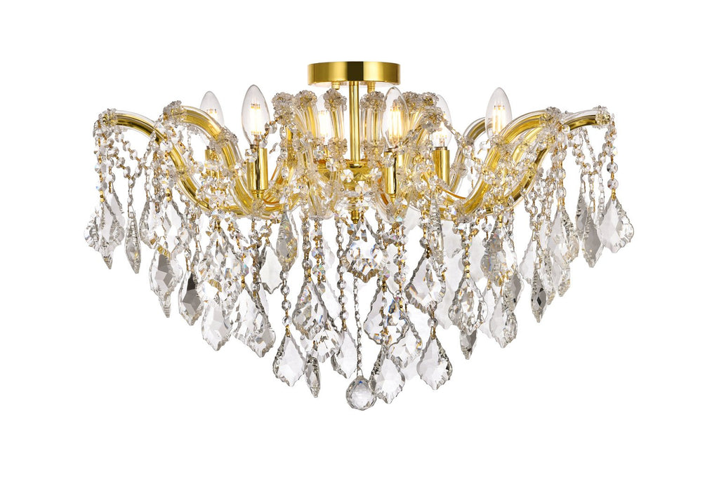 ZC121-2800F24G/RC - Regency Lighting: Maria Theresa 6 light Gold Flush Mount Clear Royal Cut Crystal