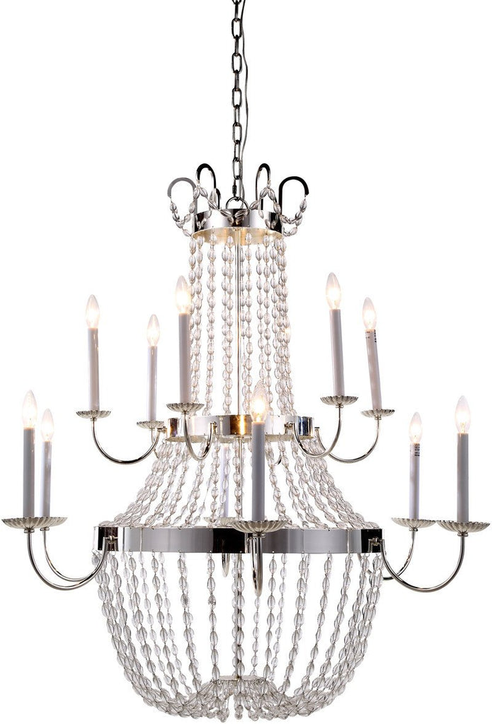 C121-1433G39SN By Elegant Lighting - Roma Collection Silver Nickel Finish 12 Lights Pendant Lamp
