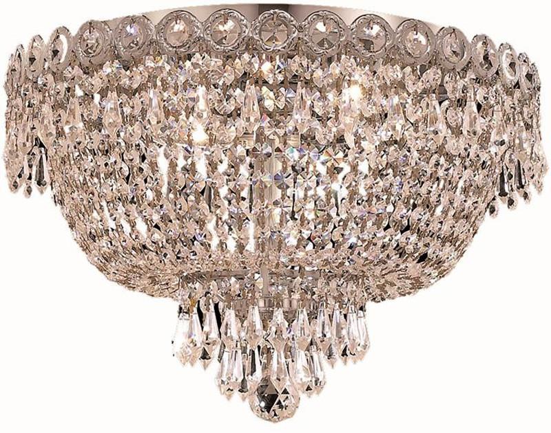 ZC121-V1900F16C/EC By Elegant Lighting - Century Collection Chrome Finish 4 Lights Flush Mount