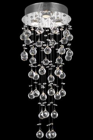 ZC121-V2006F12C/EC By Elegant Lighting Galaxy Collection 3 Lights Chandelier Chrome Finish